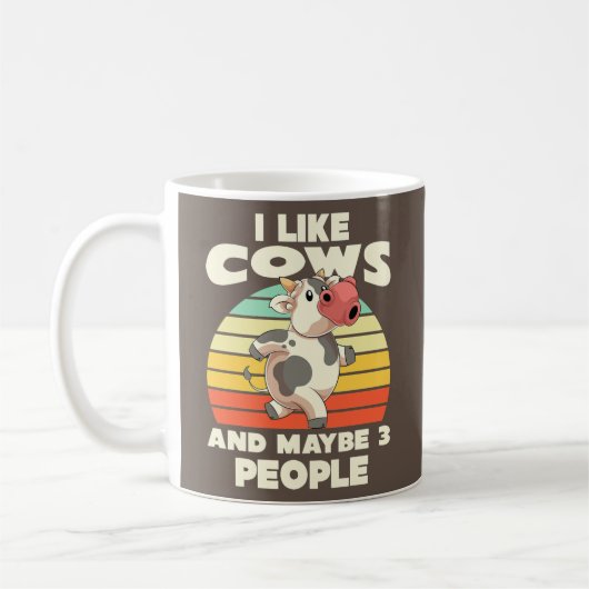 I Like Cows And Maybe 3 People Funny Farm Animal Koffiemok (Links)