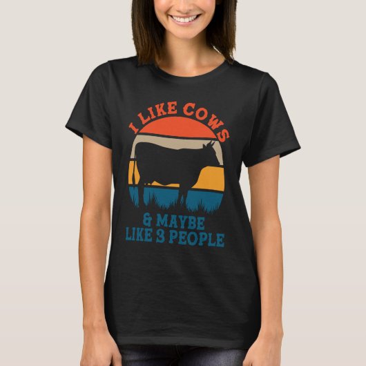 I like cows and maybe like 3 peoples   cute cow t-shirt (Voorkant)