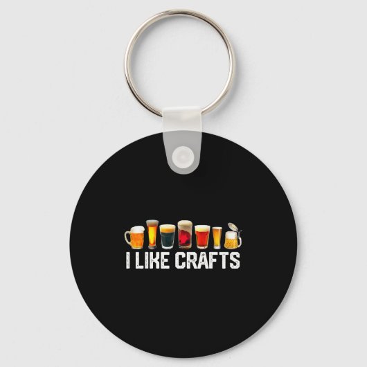I Like Crafts Craft Beer Microbrew Hops Funny Gift Sleutelhanger (Voorkant)