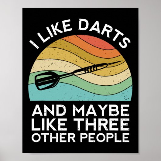 I Like Darts Cricket Dart 501 Beer Retro Funny Thr Poster (Voorkant)
