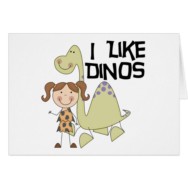 I LIke Dinos-GIrl Tshirts en Gifts (Voorkant Horizontaal)