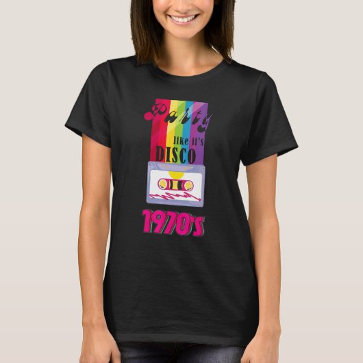 I like Disco Outfit Party 1970s and 80s 90s Retro  T-shirt (Voorkant)