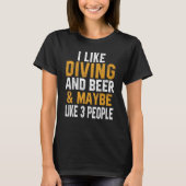 I Like Diving And Beer Scuba Diving Men Divemaster T-shirt (Voorkant)
