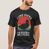 I Like Ducks And Maybe Like 3 People Vintege Duck T-shirt (Voorkant)