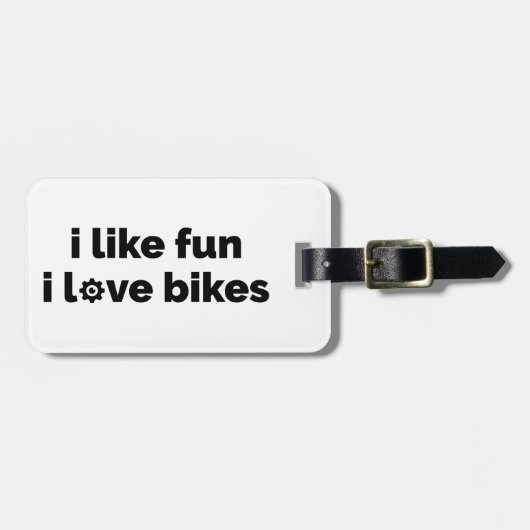 I Like Fun I Love Bikes Bagagelabel (Voorkant horizontaal)