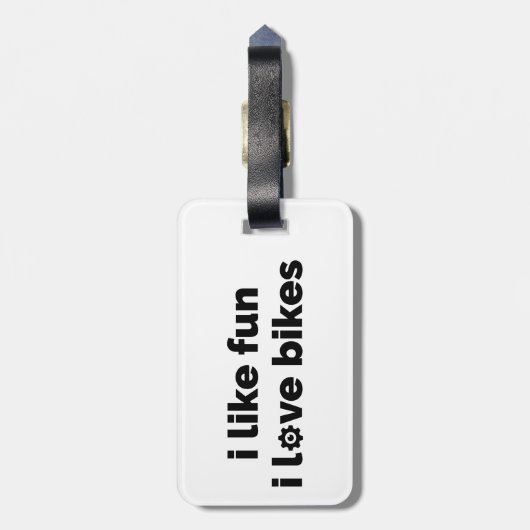 I Like Fun I Love Bikes Bagagelabel (Achterkant verticaal)