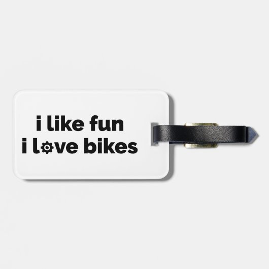 I Like Fun I Love Bikes Bagagelabel (Achterkant horizontaal)