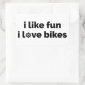I Like Fun I Love Bikes Rechthoekige Sticker (Tas)