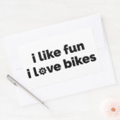 I Like Fun I Love Bikes Rechthoekige Sticker (Envelop)
