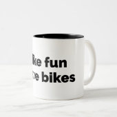 I Like Fun I Love Bikes Tweekleurige Koffiemok (Voorkant rechts)