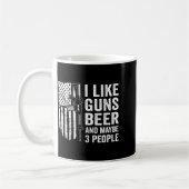 I Like Guns Beer Maybe 3 People Funny Drinking Koffiemok (Links)