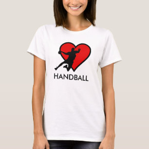 I like Handball with red heart modern design T-shirt