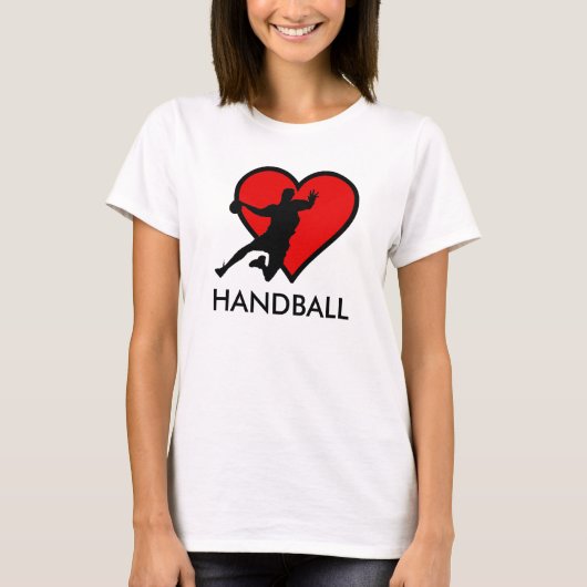 I like Handball with red heart modern design T-shirt (Voorkant)