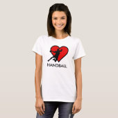 I like Handball with red heart modern design T-shirt (Voorkant volledig)