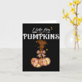 I Like Her Pumpkins She Likes My Broomstick Couple Kaart (Gele Bloem)
