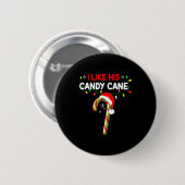 I Like His Candy Cane Couple Matching Christmas Me Ronde Button 5,7 Cm (Voorkant /achterkant)