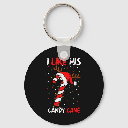 I Like His Candy Cane Couple Matching Christmas Me Sleutelhanger (Voorkant)