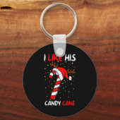 I Like His Candy Cane Couple Matching Christmas Me Sleutelhanger (Voorkant)