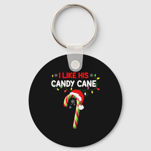 I Like His Candy Cane Couple Matching Christmas Me Sleutelhanger (Voorkant)