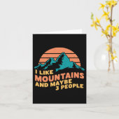 I Like Mountains And Maybe 3 People Hiking Camping Kaart (Gele Bloem)