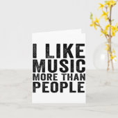 I Like Music More Than People Funny Musicians Sayi Kaart (Gele Bloem)