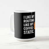 I Like My Routing Like My Coffee Static Koffiemok (Voorkant links)