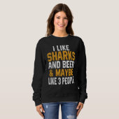 I Like Sharks And Beer   Shark   Scuba Diving Tige Trui (Voorkant volledig)