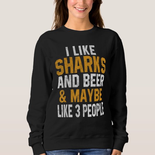I Like Sharks And Beer   Shark   Scuba Diving Tige Trui (Voorkant)