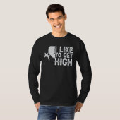 i like to get high bouldering wall climber boulder t-shirt (Voorkant volledig)