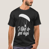 I Like To Get High Retro  Men Paraglider Adventure T-shirt (Voorkant)