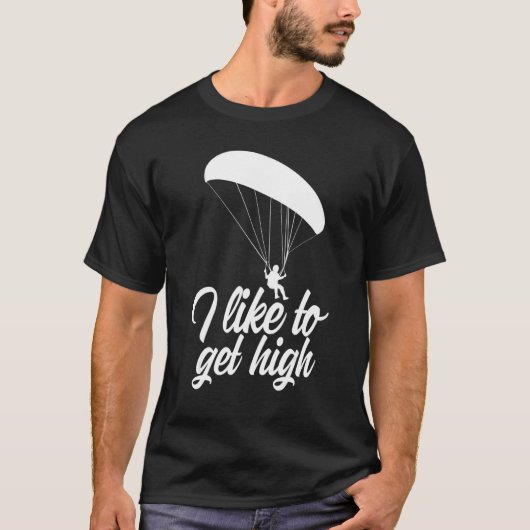 I Like To Get High Retro  Men Paraglider Adventure T-shirt (Voorkant)