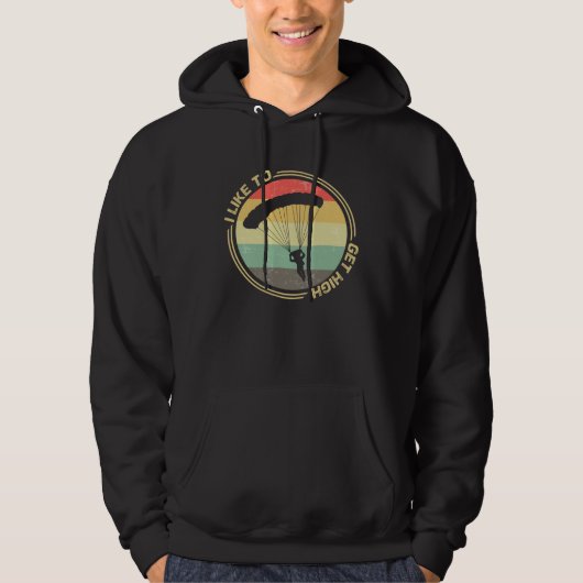 I Like To Get High Skydiver Parachute Hoodie (Voorkant)