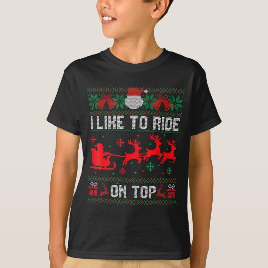 I Like To Ride On Top Christmas Couple Unhinge Paj (Voorkant)