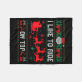I Like To Ride On Top Christmas Couple Unhinge Paj Fleece Deken (Voorkant (Horizontaal))