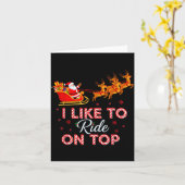 I Like To Ride On Top Funny Christmas Couple Match Kaart (Gele Bloem)