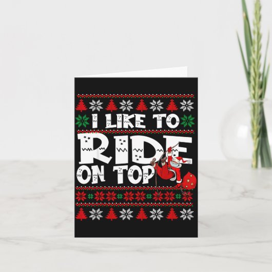 I Like To Ride On Top Funny Naughty Xmas Couple Ma Kaart (Voorkant)