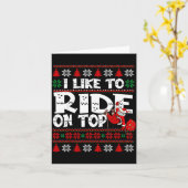 I Like To Ride On Top Funny Naughty Xmas Couple Ma Kaart (Gele Bloem)
