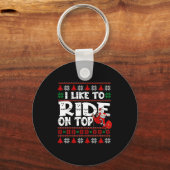 I Like To Ride On Top Funny Naughty Xmas Couple Ma Sleutelhanger (Voorkant)