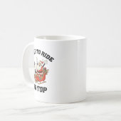 I Like To Ride On Top Funny Santa Couple Matching  Koffiemok (Voorkant links)
