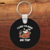 I Like To Ride On Top Funny Santa Couple Matching  Sleutelhanger (Voorkant)