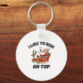 I Like To Ride On Top Funny Santa Couple Matching  Sleutelhanger (Voorkant)