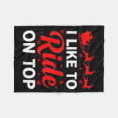 I Like To Ride On Top Funny Santa Couples Matching Fleece Deken (Voorkant (Horizontaal))