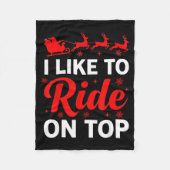 I Like To Ride On Top Funny Santa Couples Matching Fleece Deken (Voorkant)