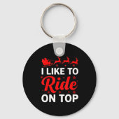 I Like To Ride On Top Funny Santa Couples Matching Sleutelhanger (Voorkant)