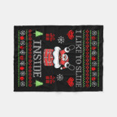 I Like To Slide Inside Funny Santa Couple Matching Fleece Deken (Voorkant (Horizontaal))