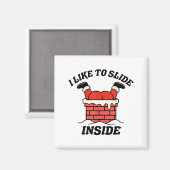 I Like To Slide Inside Funny Santa Couple Matching Magneet (Voorkant / Achterkant)