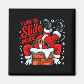 I Like To Slide Inside Funny Santa Couple Matching Magneet (Voorkant)
