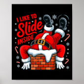 I Like To Slide Inside Funny Santa Couple Matching Poster (Voorkant)
