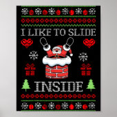 I Like To Slide Inside Funny Santa Couple Matching Poster (Voorkant)