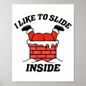 I Like To Slide Inside Funny Santa Couple Matching Poster (Voorkant)